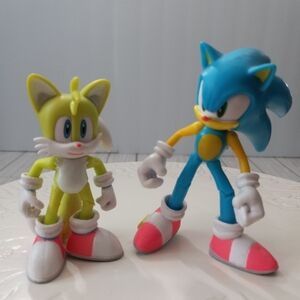 Jakks Sonic The Hedgehog and Tails 30th Anniversary Neon Figures